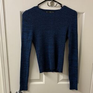 Mango Navy Crew Neck Sweater
